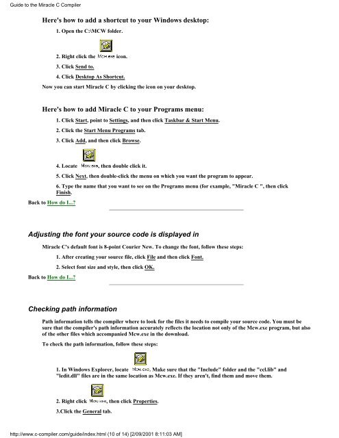 Guide to the Miracle C Compiler