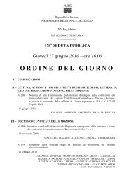 ORDINE DEL GIORNO - Assemblea Regionale Siciliana