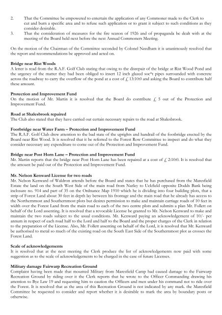 Transcript Historical Minute Book 1923 to 1931 - Ashdown Forest