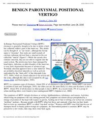 BENIGN PAROXYSMAL POSITIONAL VERTIGO - Mydoctor.ca