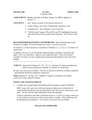 PHYSICS 200 CLASS 1 SPRING 2004 ASSIGNMENT - Employees ...