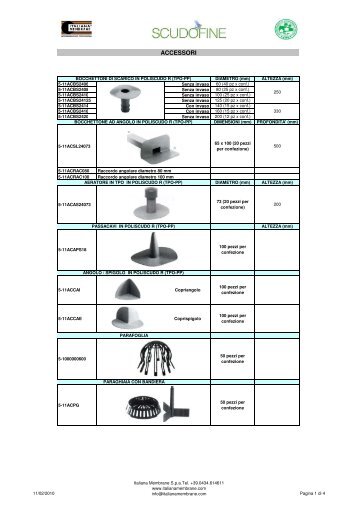 elenco completo accessori rev 0110 - Italiana Membrane