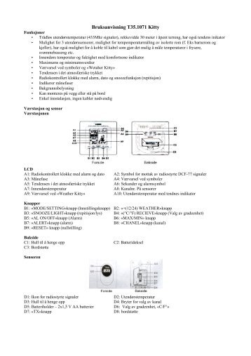 Bruksanvisning T35.1071 Kitty