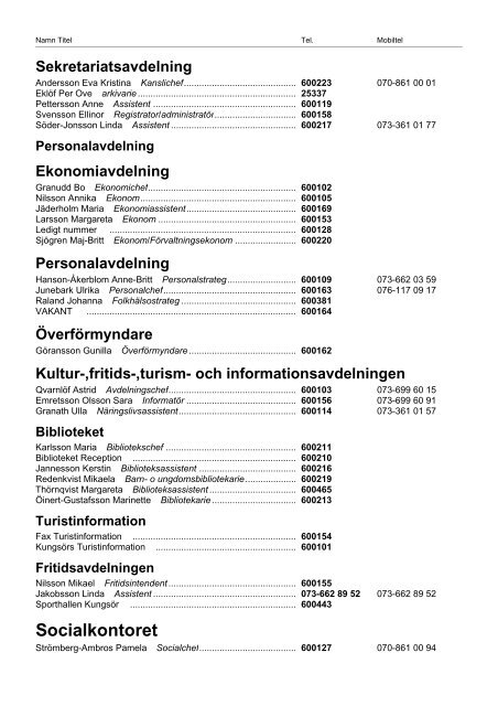 CMG Phone Book - VÃ¤stra MÃ¤lardalens KommunalfÃ¶rbund