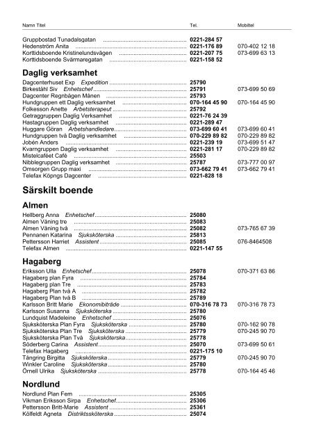 CMG Phone Book - VÃ¤stra MÃ¤lardalens KommunalfÃ¶rbund