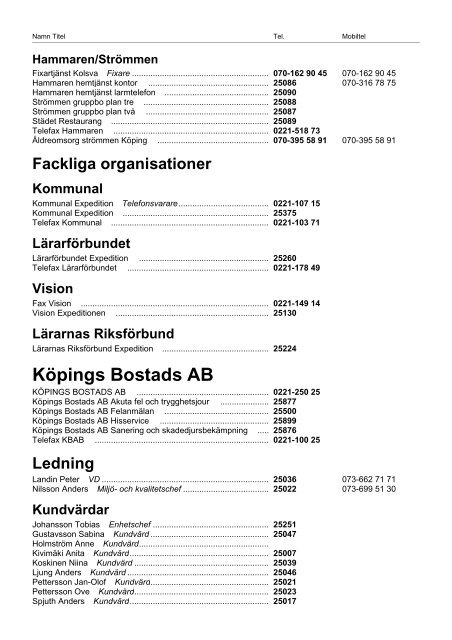 CMG Phone Book - VÃ¤stra MÃ¤lardalens KommunalfÃ¶rbund