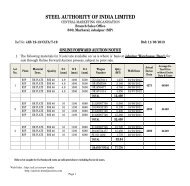 STEEL AUTHORITY OF INDIA LIMITED - Metaljunction