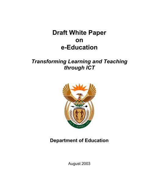 Draft White Paper on e-Education - South African Government ...