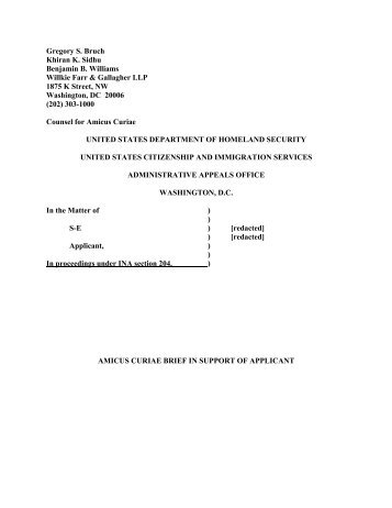 ASISTA Amicus Brief to AAO on VAWA Good Faith Marriage