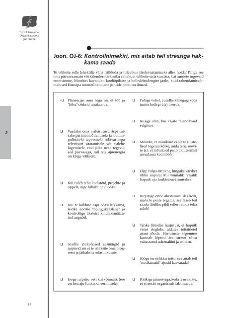 T-Kit kÃ¤siraamat Organisatsiooni juhtimine - Euroopa Noored