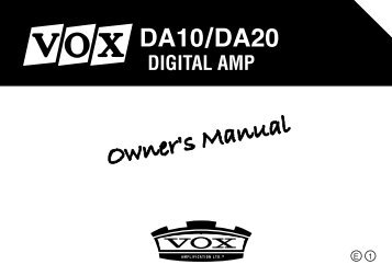 DA10 /20 Owner's Manual - The VOX Showroom