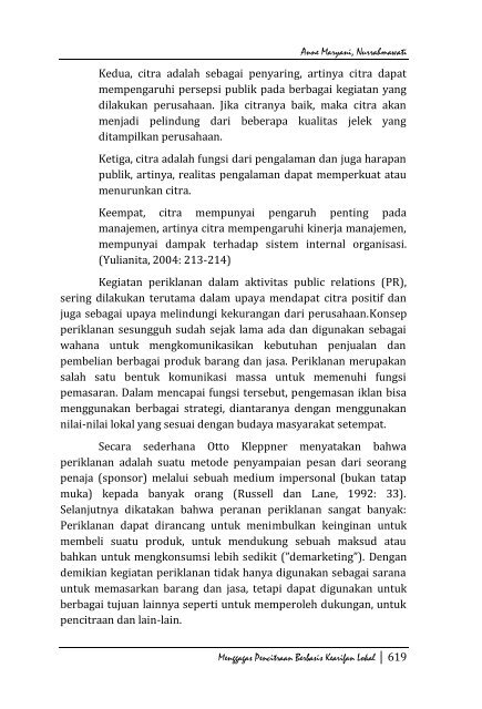 Integrasi Nilai-Nilai Kearifan Lokal Dalam Iklan. Oleh: Anne Maryani ...