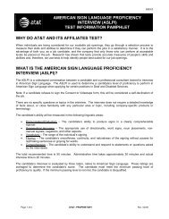 American Sign Language Proficiency Interview - AT&T