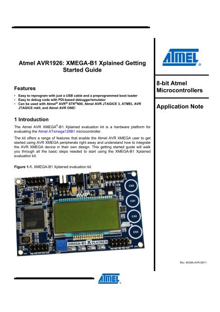 XMEGA-B1 Xplained Getting Started Guide - Atmel Corporation