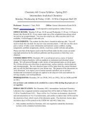 Chemistry 441 Course Syllabus â Spring 2013 Intermediate ...