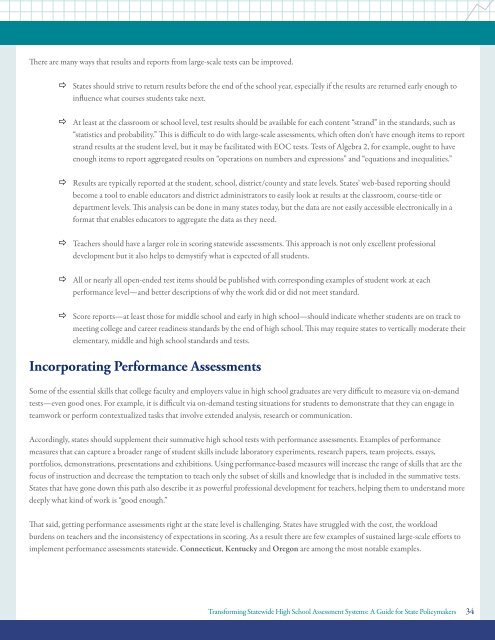 Transforming Statewide High School Assessment Systems: - Achieve