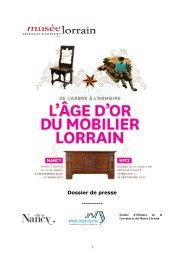 L'Ã¢ge d'or du mobilier lorrain - Ville de Nancy