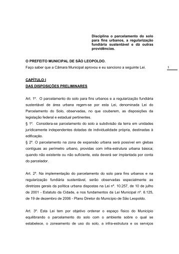 Disciplina o parcelamento do solo para fins urbanos, a ...