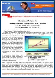 International Workshop for 800kV High Voltage Direct ... - Siemens