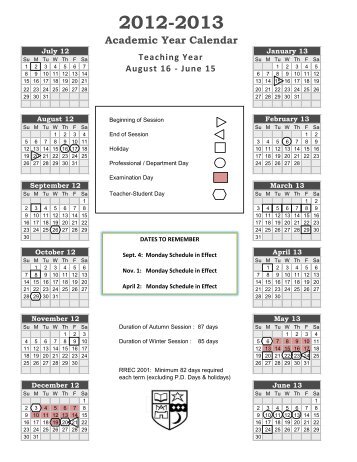 2012-2013 Academic Year Calendar - Marianopolis
