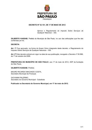 Decreto n - Prefeitura de SÃ£o Paulo