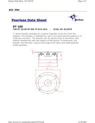 Peerless Data Sheet DT 100 - Madisound