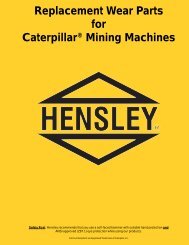 Replacement Wear Parts for Caterpillar Mining Machines - Hensley ...