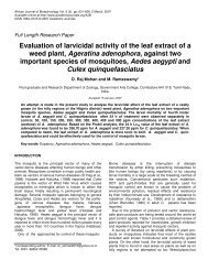 Evaluation of larvicidal activity of the leaf extract of a weed plant ...