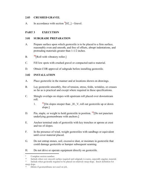 Geotextiles in Embankment Dams - Association of State Dam Safety ...