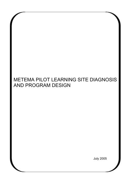 metema pilot learning site diagnosis and program design - IPMS ...