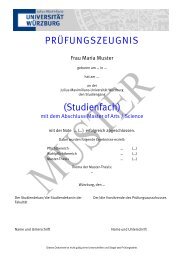 PRÜFUNGSZEUGNIS (Studienfach) - ZiLS - Universität Würzburg