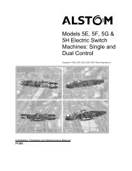 Models 5E, 5F, 5G & 5H Electric Switch Machines: Single ... - Alstom