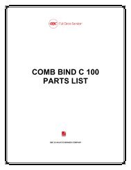 COMB BIND C 100 PARTS LIST