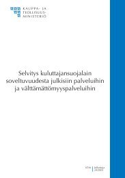 Selvitys kuluttajansuojalain soveltuvuudesta julkisiin palveluihin ja ...