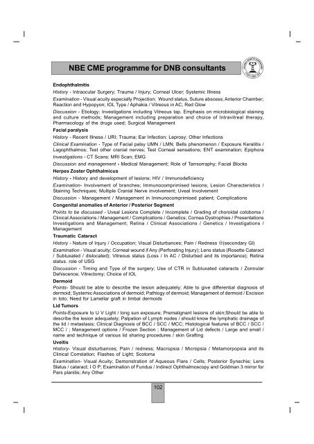 NBE CME programme for DNB consultants - National Board Of ...