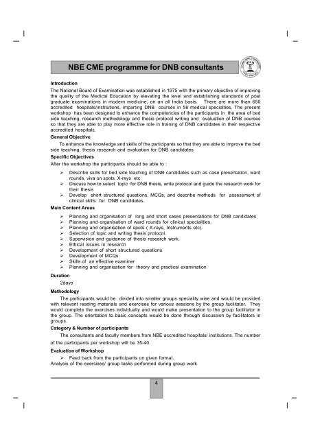 NBE CME programme for DNB consultants - National Board Of ...