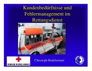 Kundenbedürfnisse und Fehlermanagement im Rettungsdienst