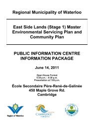 East Side Master Environmental Servicing Plan - Region of Waterloo