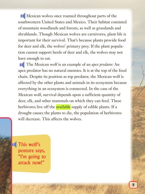 Lesson 10:Saving the Mexican Wolves