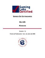 GLI-20: - Gaming Laboratories International