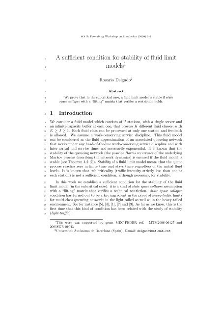 Proceedings of the 6th St. Petersburg Workshop on Simulation, June ...