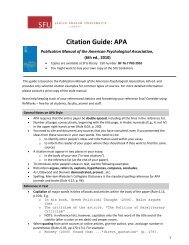 Citation Guide: APA - SFU Library - Simon Fraser University