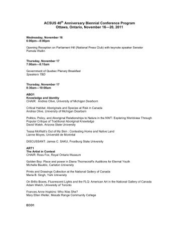 ACSUS 40th Anniversary Biennial Conference Program