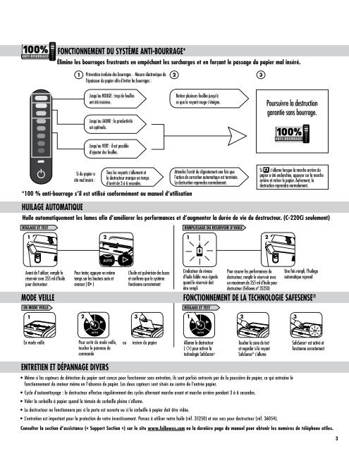 Manuel d'utilisation C-220i/C-220Ci - Fellowes