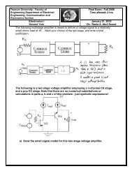 Final Exam - Fall 2009 Time allowed:-3 hrs Electronics I January 21 ...