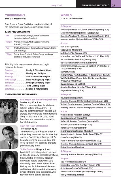 Program Guide for May 2009 - WXXI