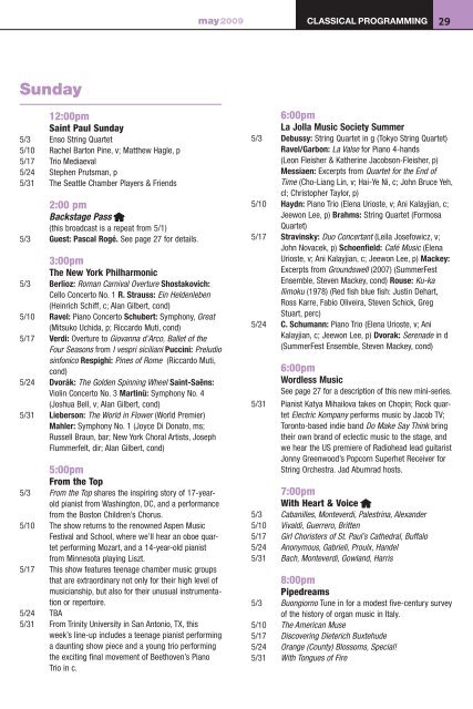 Program Guide for May 2009 - WXXI