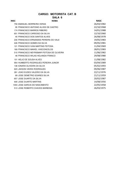 relaÃ§Ã£o Ãºnica de candidatos - Serap