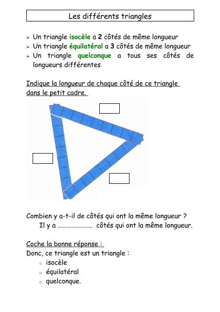 Les diffÃ©rents triangles