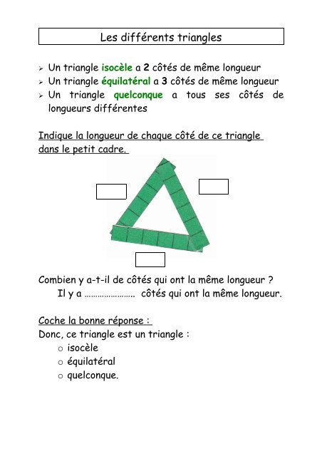 Les diffÃ©rents triangles